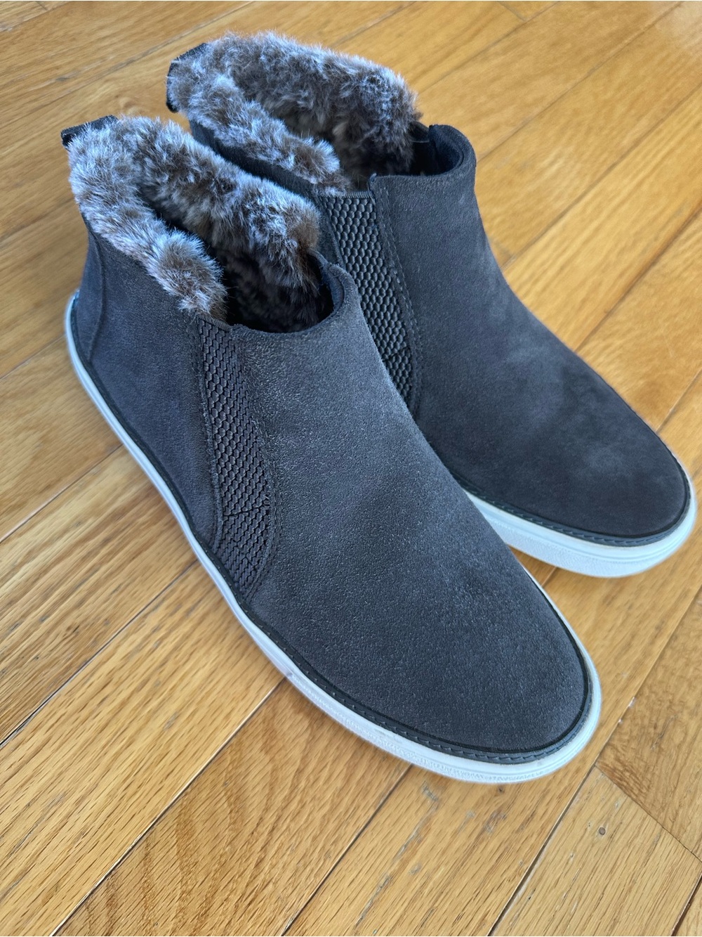 TOMS Women's Bryce slip-on sneaker boots in dark grey suede